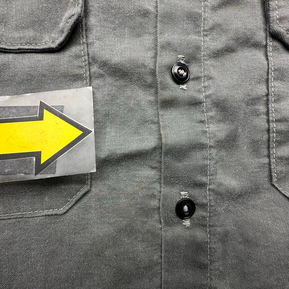 Vintage 70s Sager Glove Flame Resistant Canvas Work Shirt Mens Large Long Sleeve - Picture 8 of 14